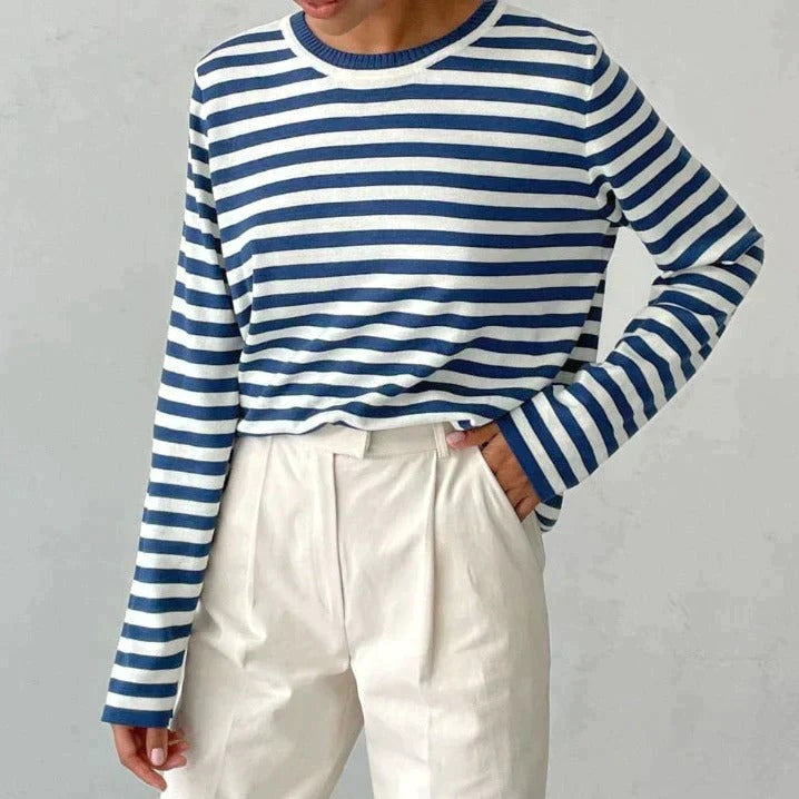 Marina Striped Crewneck Top