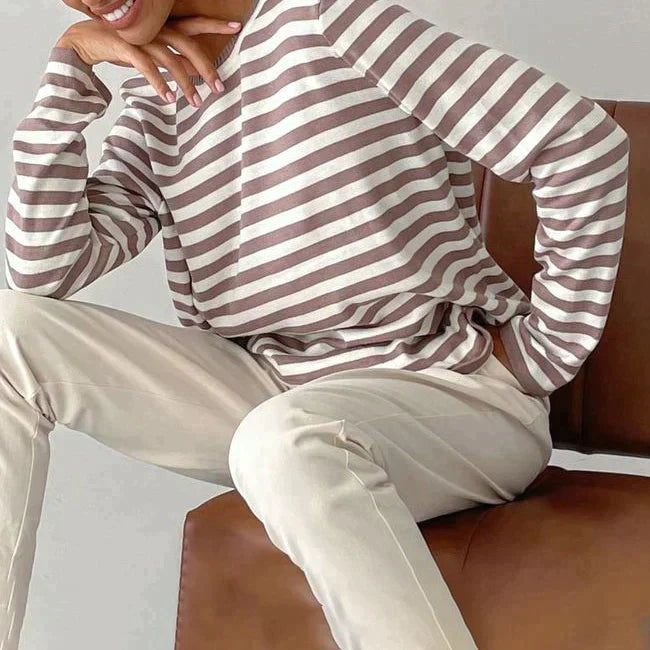 Marina Striped Crewneck Top