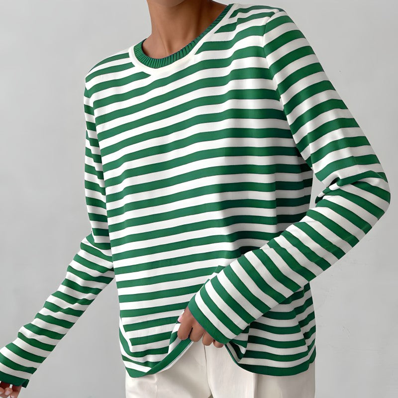 Marina Striped Crewneck Top