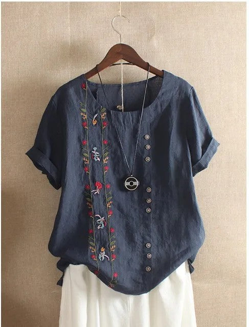 Ricamo Linen Blouse