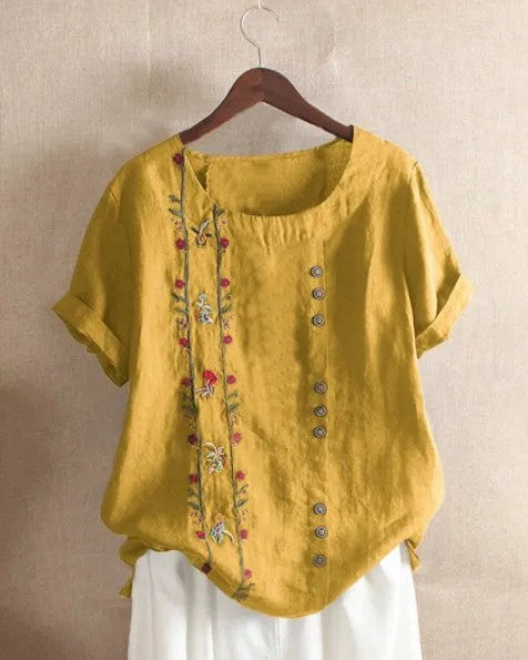 Ricamo Linen Blouse