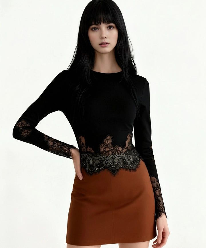 Elise Scalloped-Hem Top