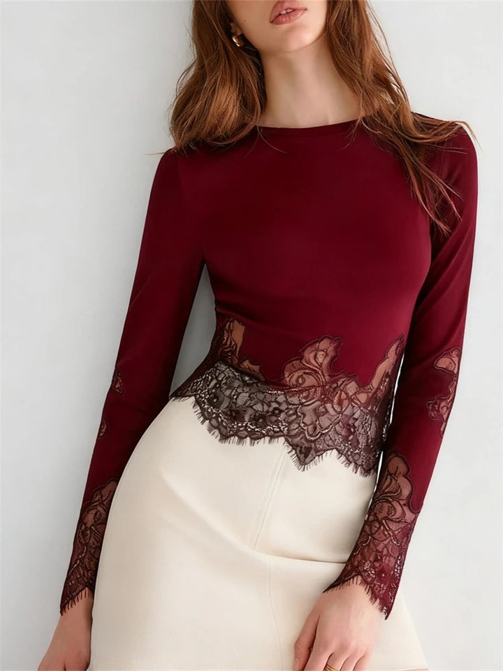 Elise Scalloped-Hem Top