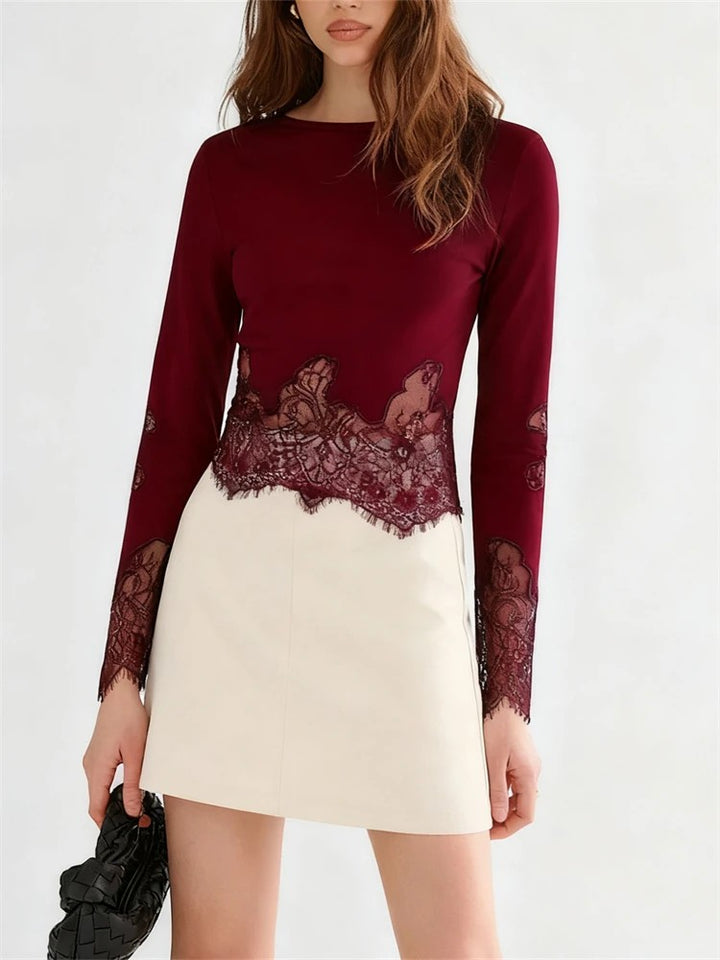 Elise Scalloped-Hem Top