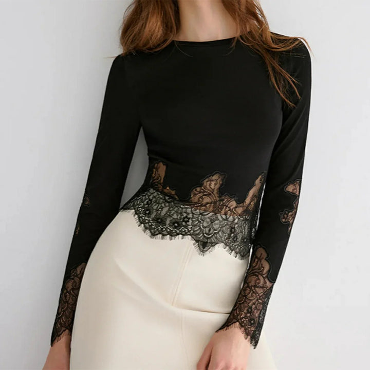 Elise Scalloped-Hem Top