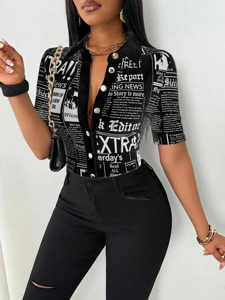 Tabloid Newsprint Shirt