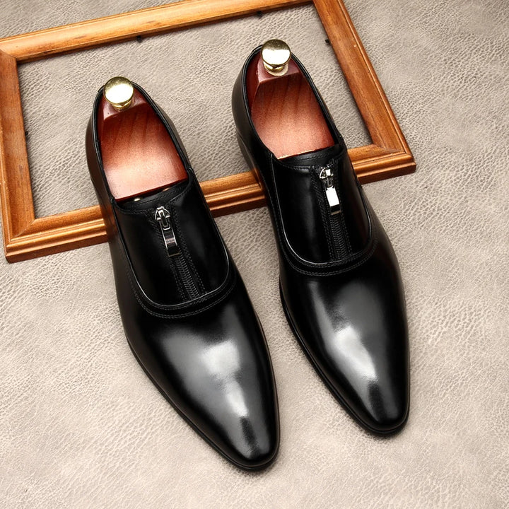 Lampo Zip Leather Oxfords