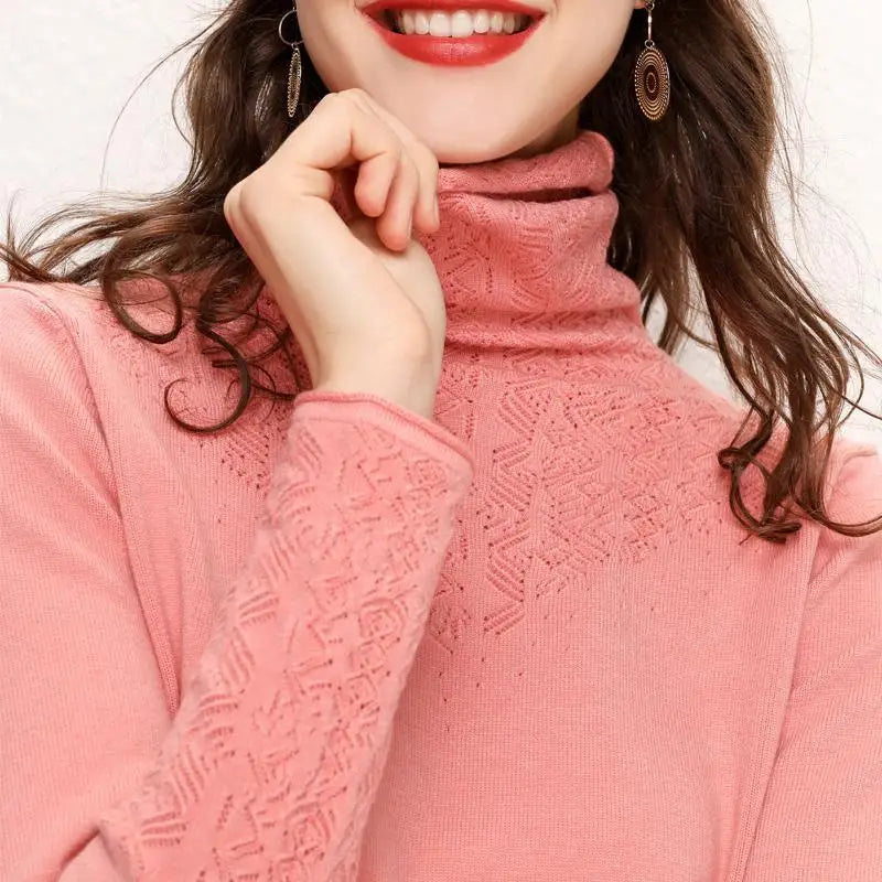 Cashmere Carved Knit Sweater