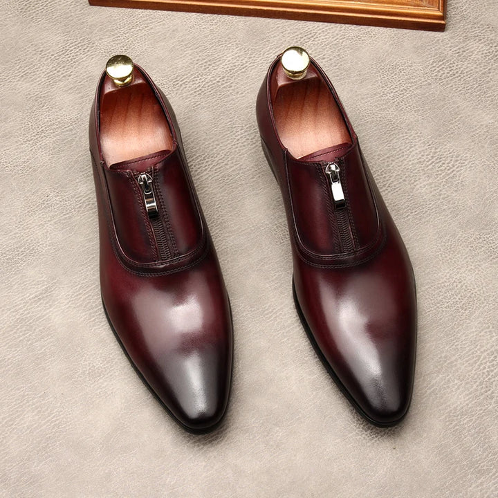 Lampo Zip Leather Oxfords