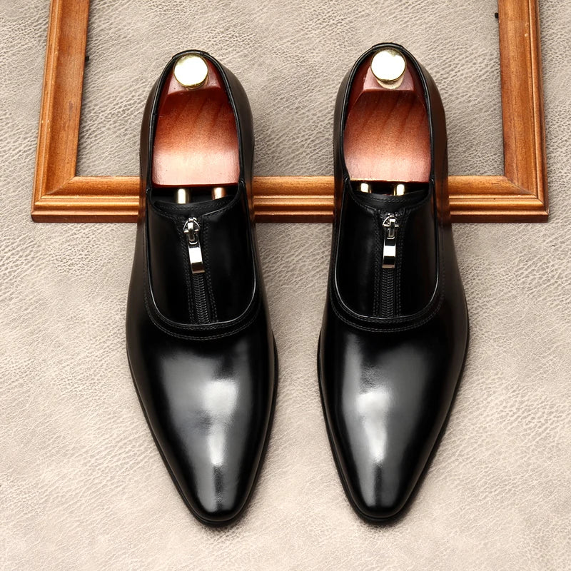 Lampo Zip Leather Oxfords