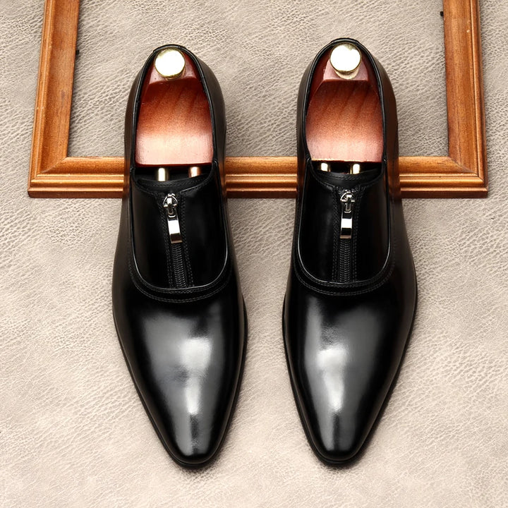 Lampo Zip Leather Oxfords