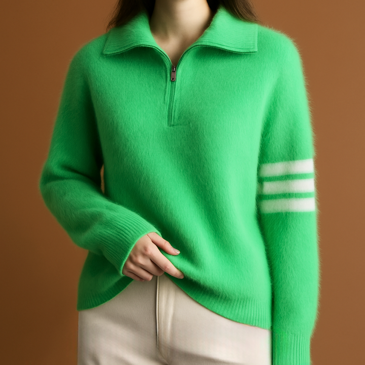 Renley Mink Cashmere Quarter Zip