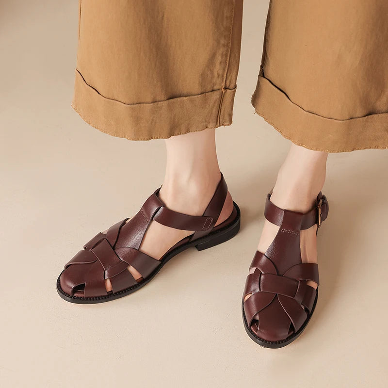 Bruna Caged Leather Sandals