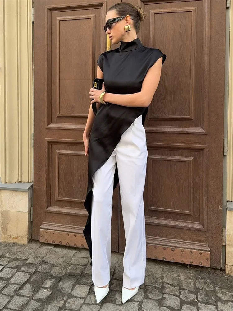 Ophira Satin Drape Top