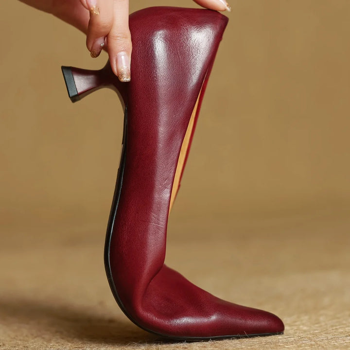 Italian Leather Court Pumps
