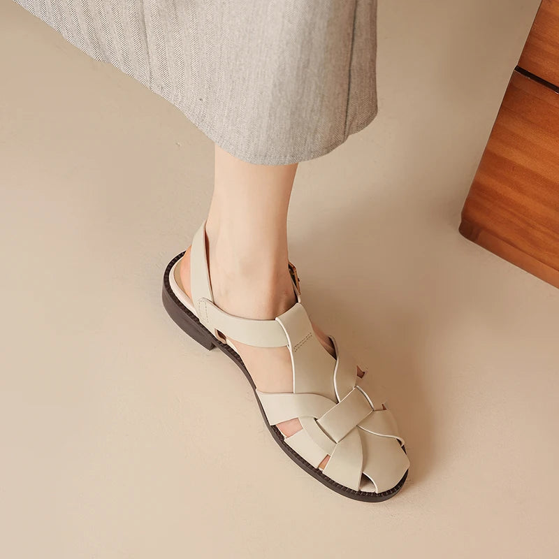 Bruna Caged Leather Sandals