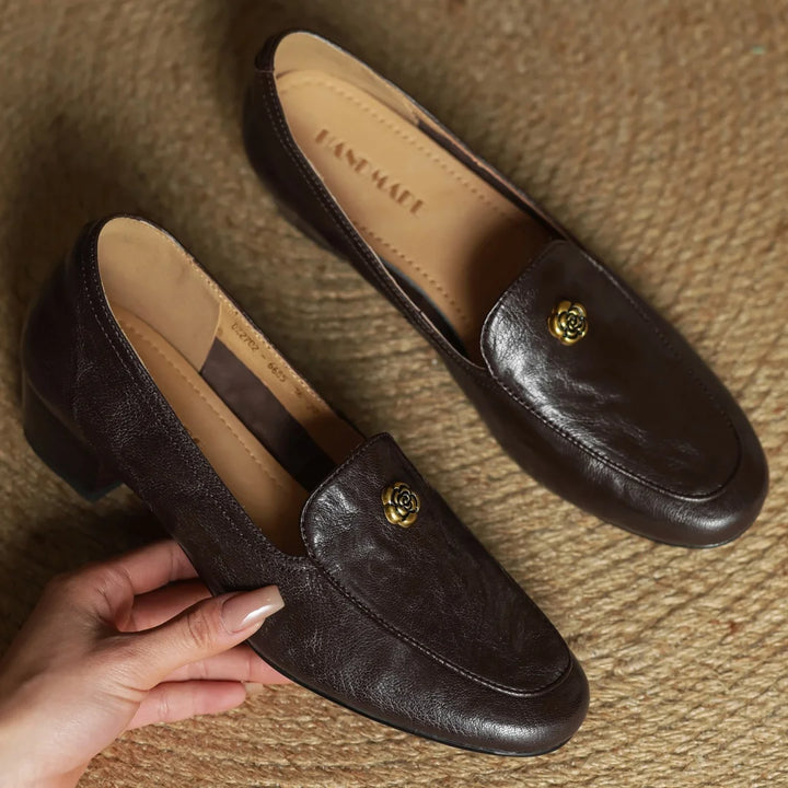 Camellia Leather Loafers