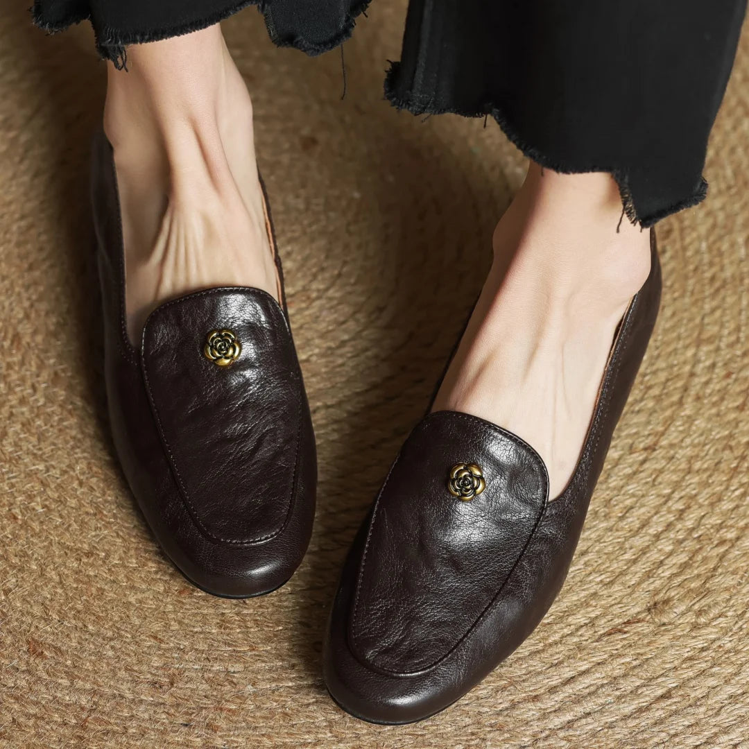 Camellia Leather Loafers