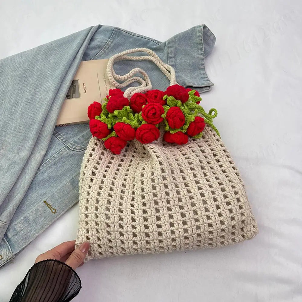 Rosette Crochet Handbag