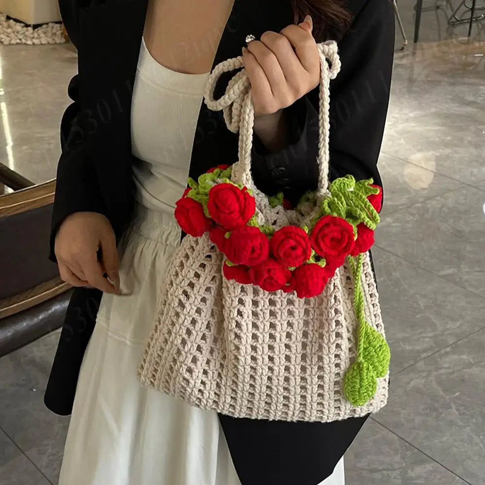 Rosette Crochet Handbag