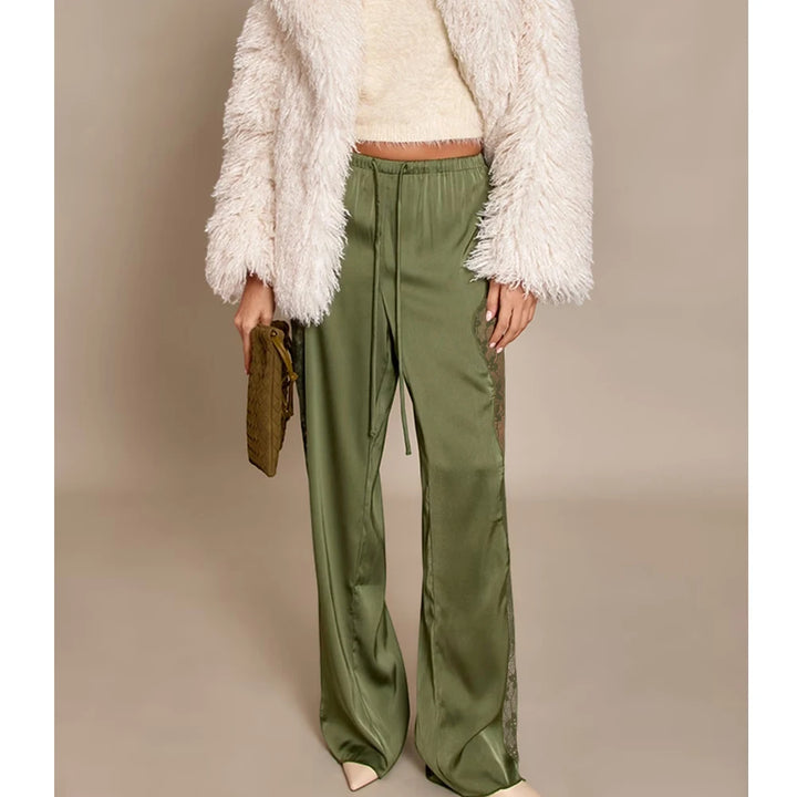 Merletto Satin Lace Pants