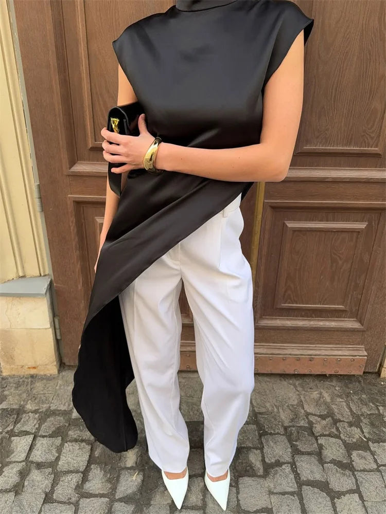 Ophira Satin Drape Top