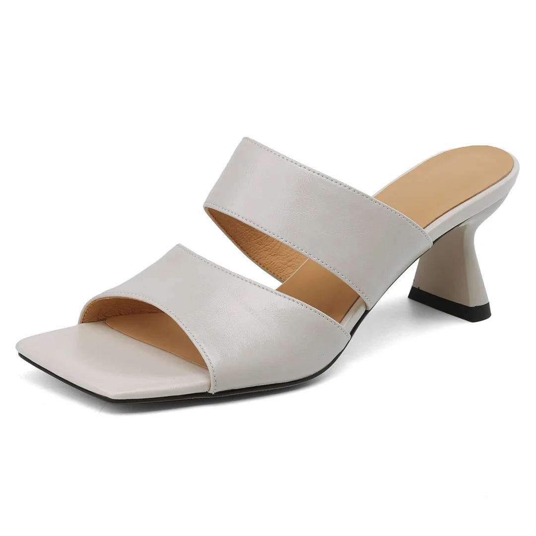 Calice Twin Strap Leather Sandals