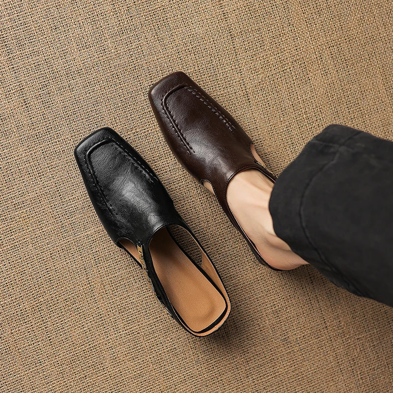 Catena Chain Leather Mules