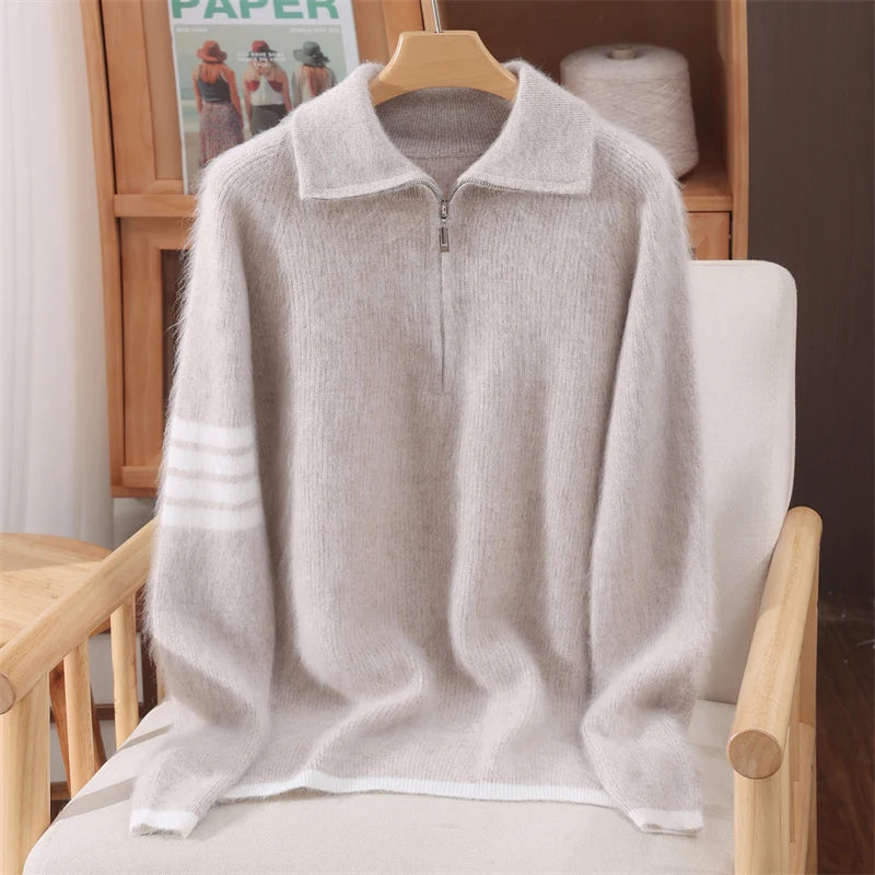 Renley Mink Cashmere Quarter Zip