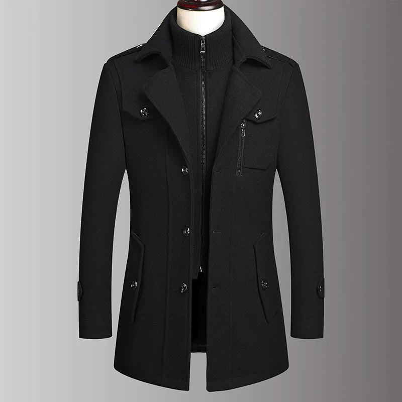 Vincenzo Dual Collar Wool Coat