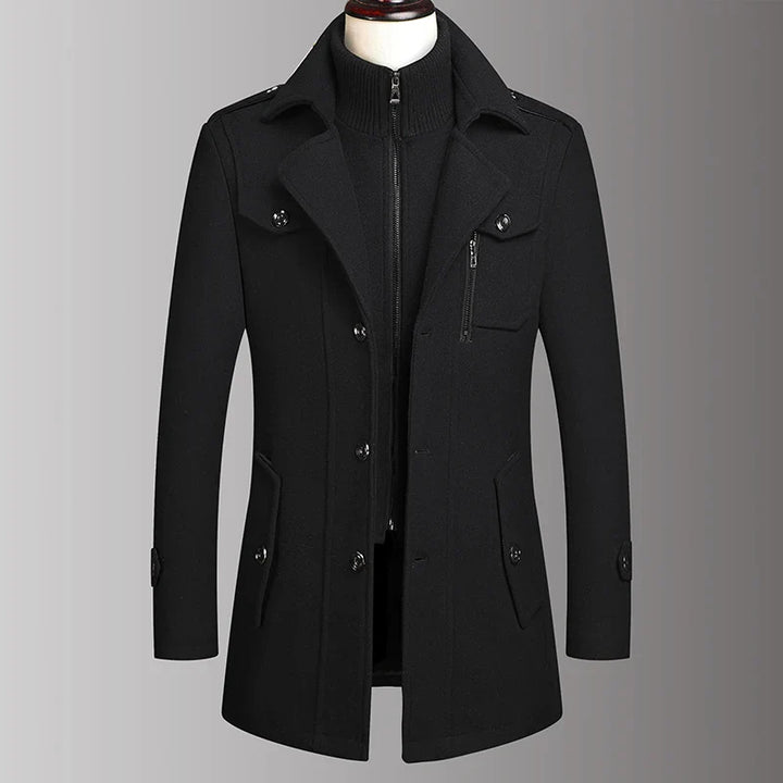 Vincenzo Dual Collar Wool Coat