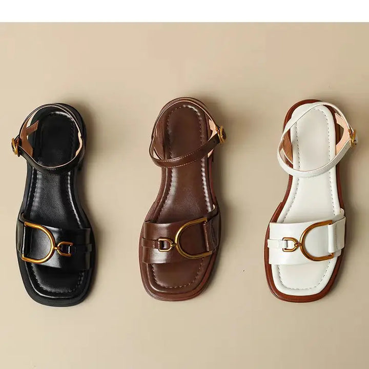 D'Or Signature Leather Slingbacks