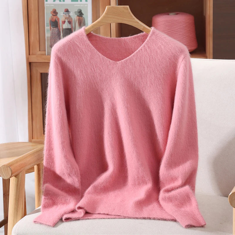 Dolce Mink Cashmere V-Neck