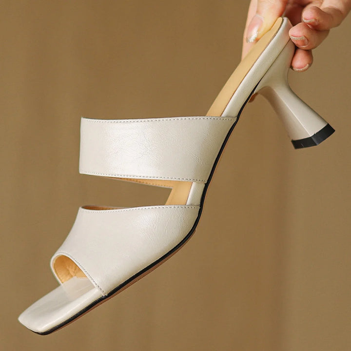 Calice Twin Strap Leather Sandals
