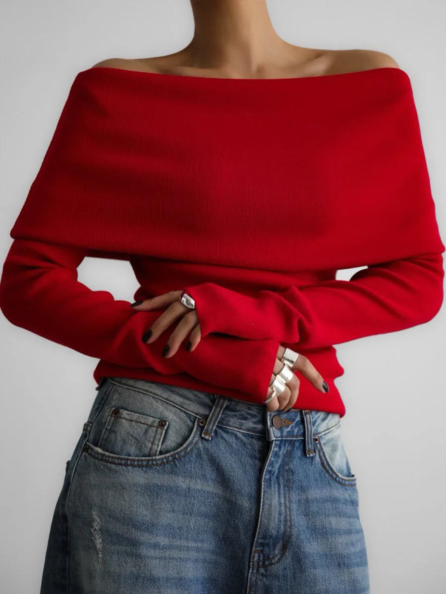 Solenne Off-Shoulder Sweater