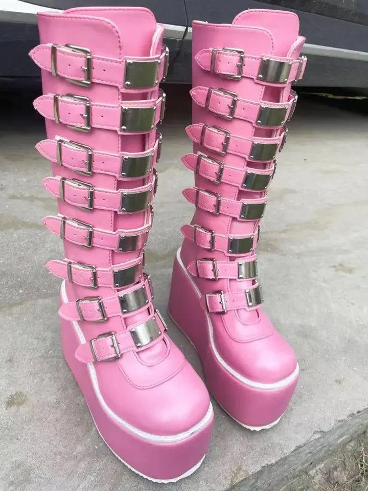 Nyx Platform Buckle Boots