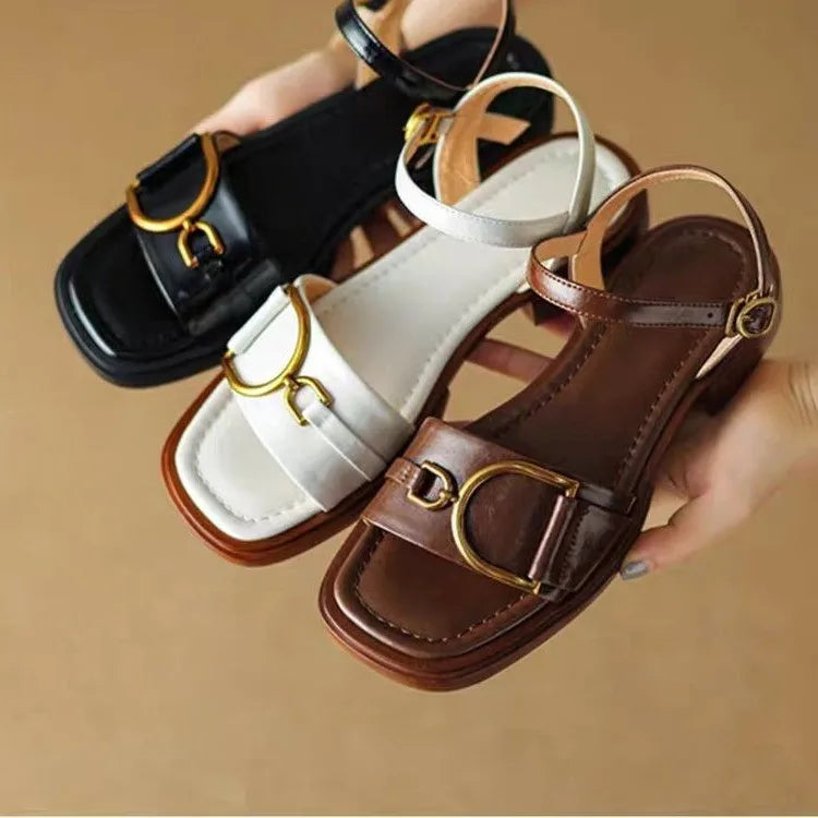 D'Or Signature Leather Slingbacks