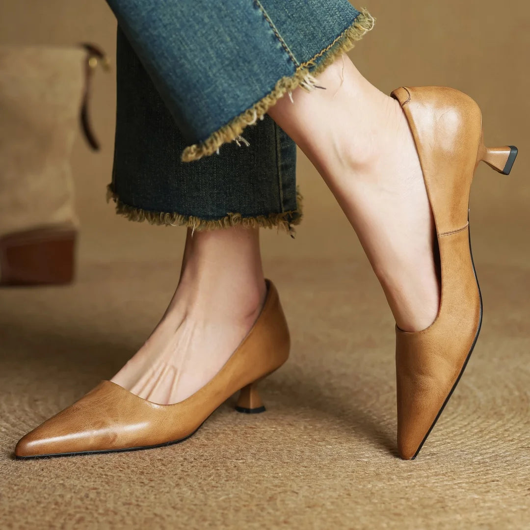 Italian Leather Court Pumps