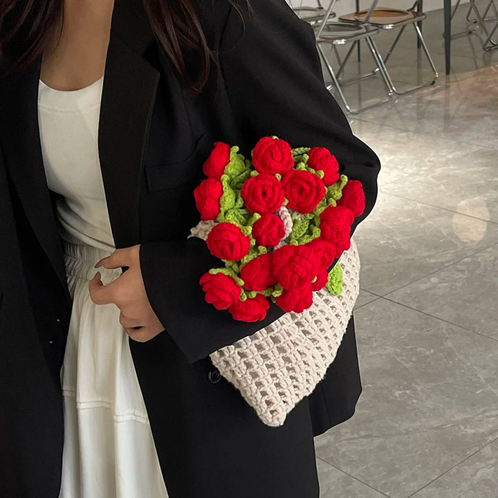 Rosette Crochet Handbag