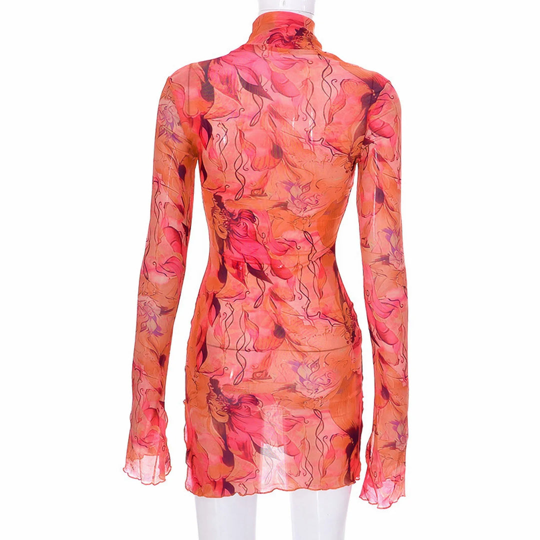 Acquerello Turtleneck Mini Dress