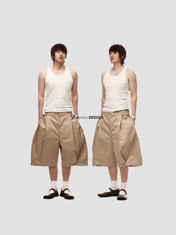 Saiko Pleated Wide-Leg Shorts