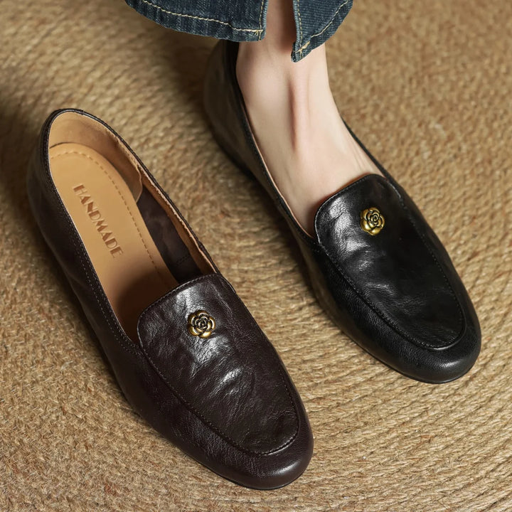 Camellia Leather Loafers