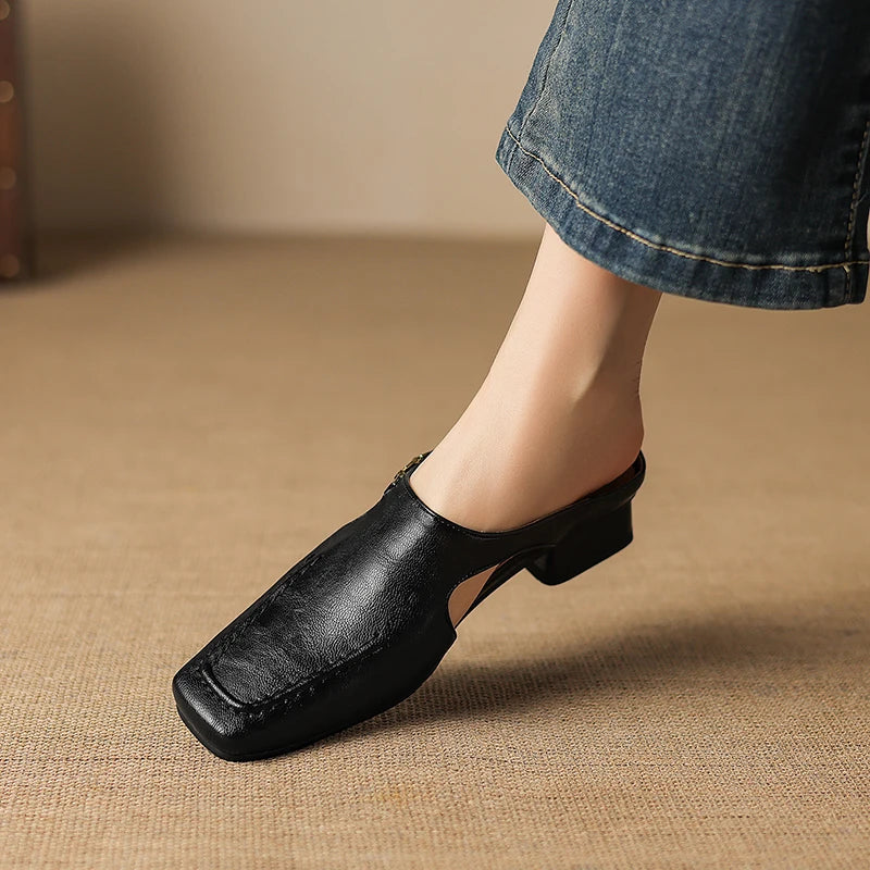 Catena Chain Leather Mules