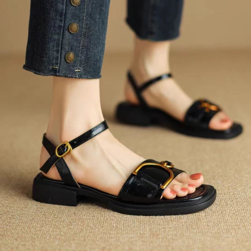 D'Or Signature Leather Slingbacks
