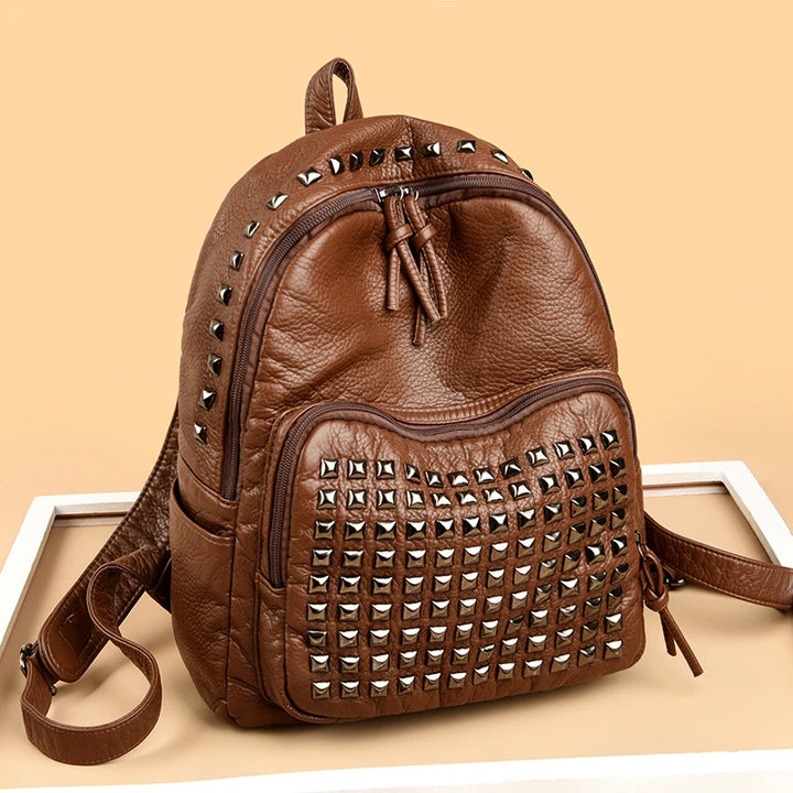 Punkmark Leather Backpack