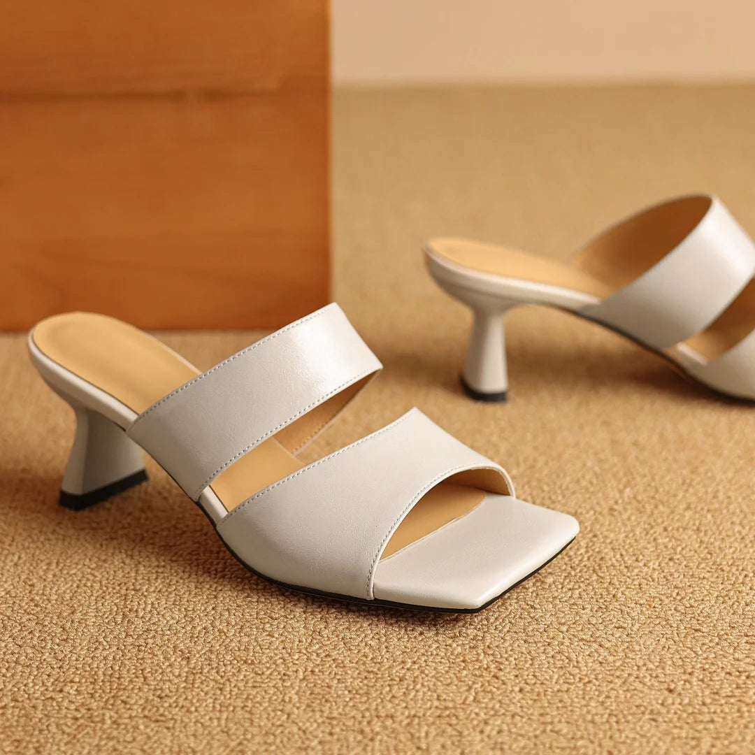 Calice Twin Strap Leather Sandals