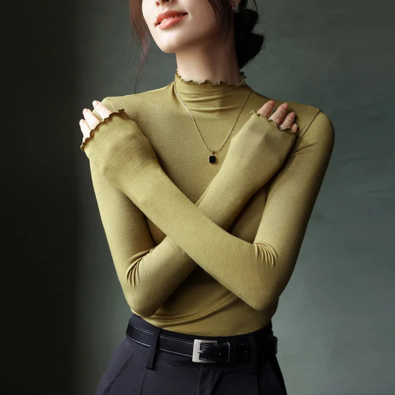 Softline Ruffle Turtleneck