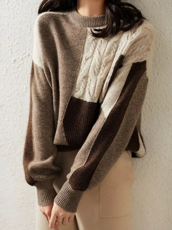 Intarsia Patchwork Sweater