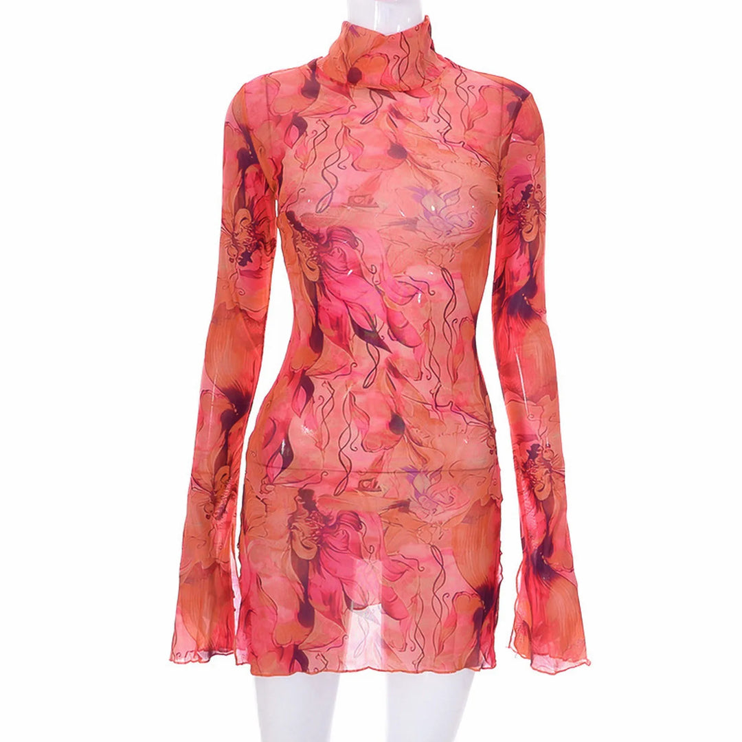 Acquerello Turtleneck Mini Dress
