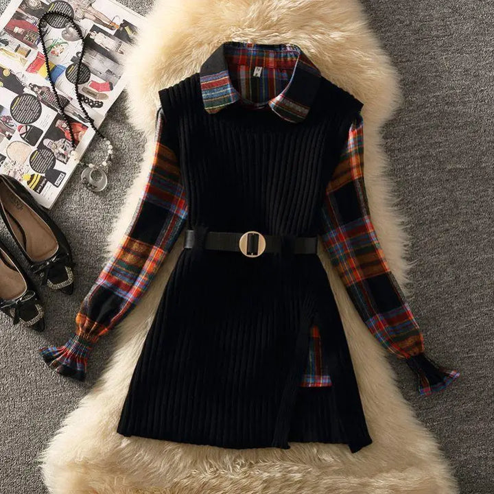 Plaid & Pleat 2 Piece Set